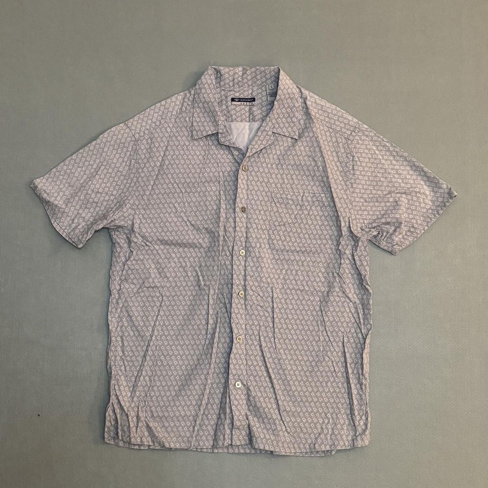 Dockers Exact Casual Short Sleeve No Tuck Short Sleeved Shirt Men's L Grey
